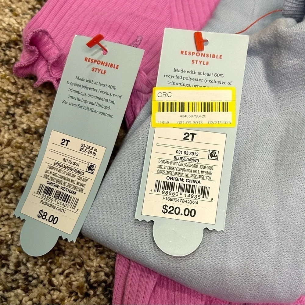Cat & Jack Bundle Pink Baby Doll Dress & Baby Blue Dress Both New!